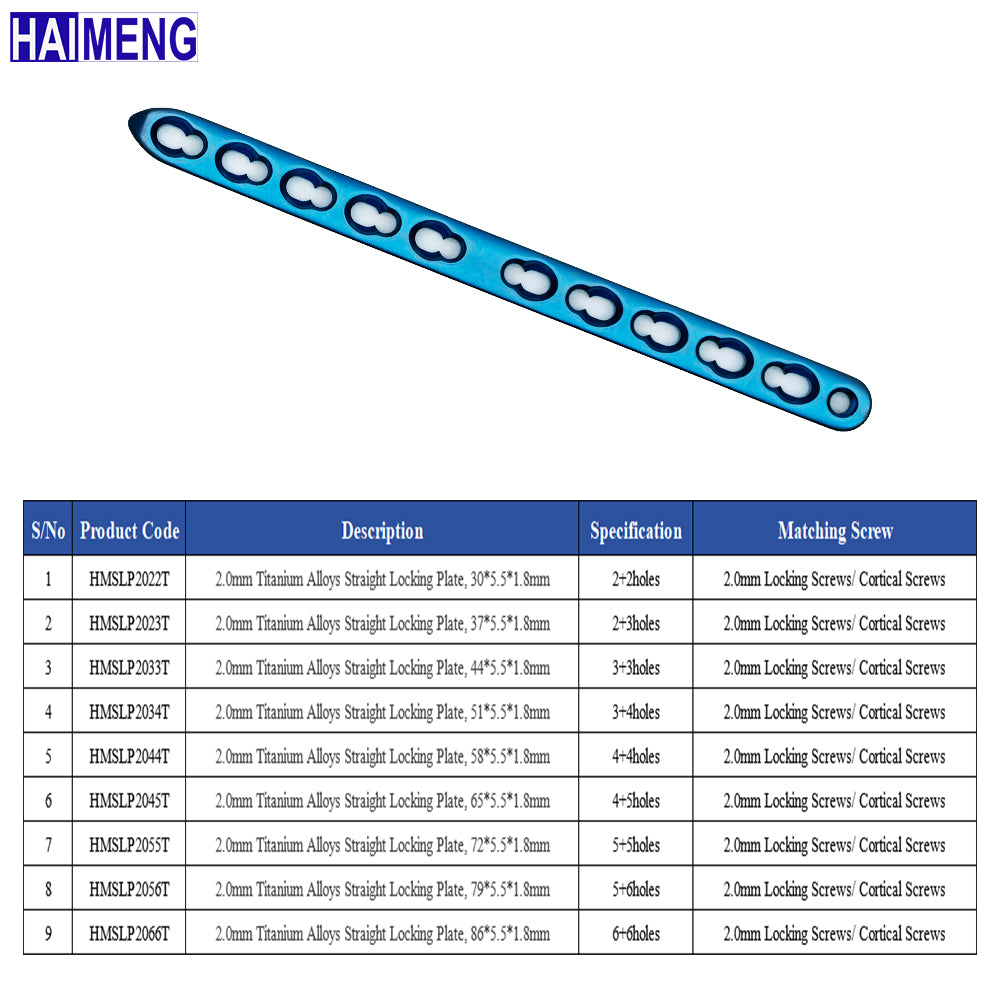2.0mm Titanium LCP Locking Plate for Dog & Cat Veterinary Hospital